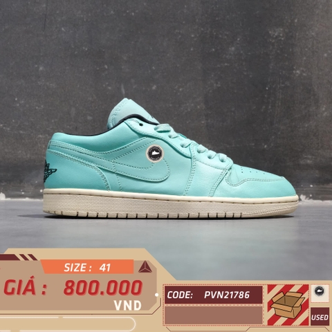 NIKE AIR JORDAN 1 RETRO LOW 'HYPER TURQUOISE' 553558 304 SIZE 41 GIÀY 2HAND CHÍNH HÃNG PVN21786
