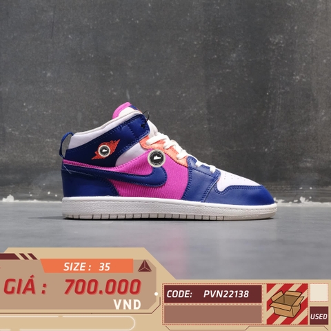 AIR JORDAN 1 MID 'FIRE PINK' 640737 602 SIZE 35 GIÀY 2HAND CHÍNH HÃNG PVN22138