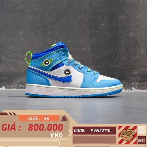Air Jordan 1 Mid GS Sprite Blue/White/Green DA8010 400 SIZE 36 GIÀY 2HAND CHÍNH HÃNG PVN22110