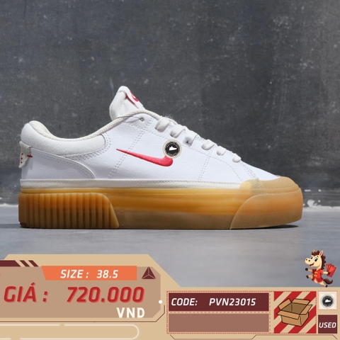 Nike Court Legacy Lift White University Red Gum - FV5526 103 - Size 38.5 - GIÀY 2HAND CHÍNH HÃNG 23015