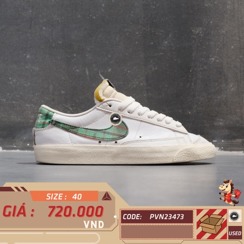 🔥 Giày Nike Blazer Low 77 'Tartan' DV0801‑100 – SIZE 40 – PVN23473 – CHÍNH HÃNG