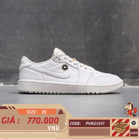 🔥 NIKE AIR JORDAN 1 LOW GOLF “TRIPLE WHITE” – SIZE 39 – PVN23331 – CHÍNH HÃNG