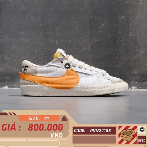 Nike Blazer Low '77 Jumbo White Alpha Orange - DN2158 100 - Size 41 - GIÀY 2HAND CHÍNH HÃNG PVN24188