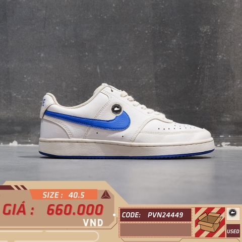 Nike Court Vision Low White Game Royal - CD5463 103 - Size 40.5 - GIÀY 2HAND CHÍNH HÃNG PVN24449