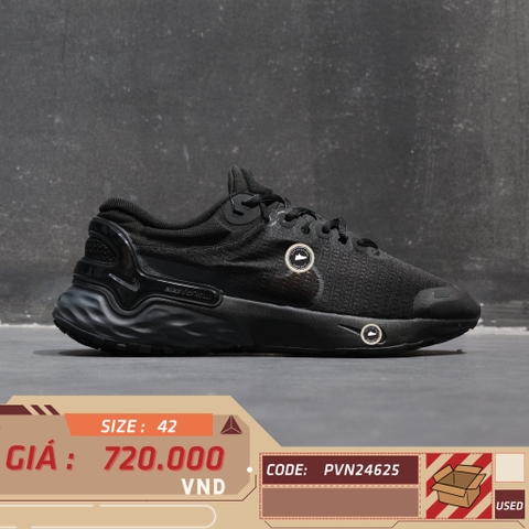 Nike Renew Run 3 Black Dark Smoke Grey - DC9413 003 - Size 42 - GIÀY 2HAND CHÍNH HÃNG PVN24625