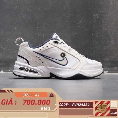 Nike Air Monarch IV White Navy - 415445 102 - Size 42 - GIÀY 2HAND CHÍNH HÃNG PVN24824