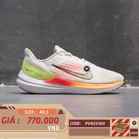 Nike Air Zoom Pegasus 40 White Volt Bright Crimson - DV3853-101 - Size 40.5 - GIÀY 2HAND CHÍNH HÃNG PVN25360