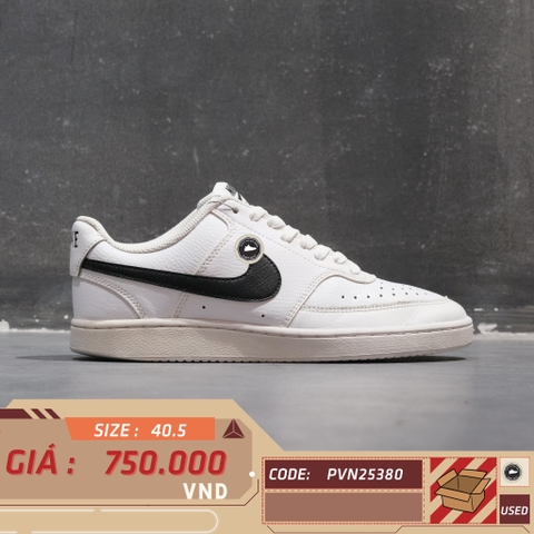 Nike Court Vision Low White Black - CD5463-101 - Size 40.5 - GIÀY 2HAND CHÍNH HÃNG PVN25380