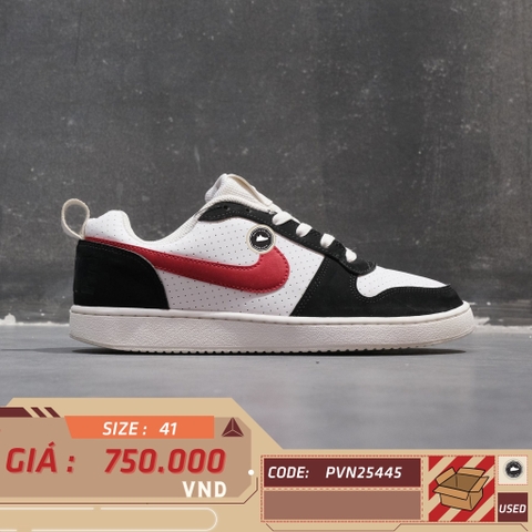 Nike Court Borough Low 2 White Black University Red - BQ5440-104 - Size 41 - GIÀY 2HAND CHÍNH HÃNG PVN25445