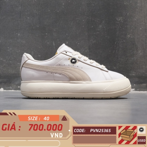 Puma Suede Mayu Leather White Marshmallow - 381042-01 - Size 40 - GIÀY 2HAND CHÍNH HÃNG PVN25365