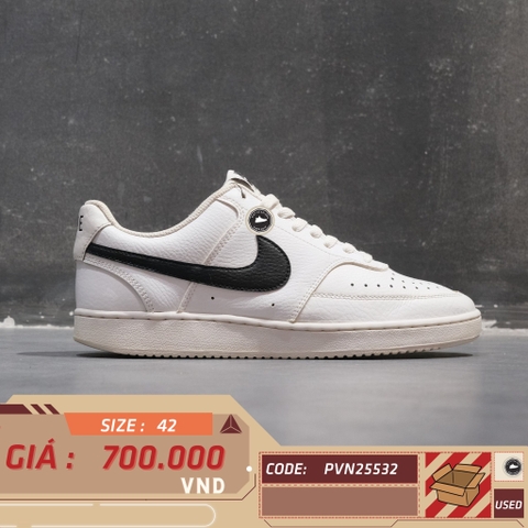 Nike Court Vision Low White Black - CD5463-101 - Size 42 - GIÀY 2HAND CHÍNH HÃNG PVN25532