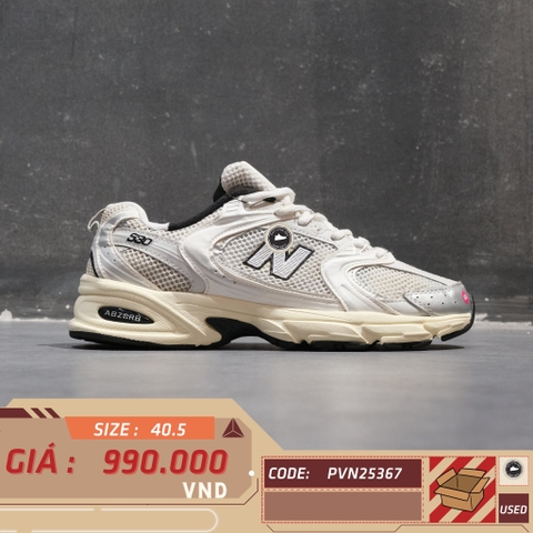 New Balance 530 White Metallic Silver - MR530TA - Size 40.5 - GIÀY 2HAND CHÍNH HÃNG PVN25367