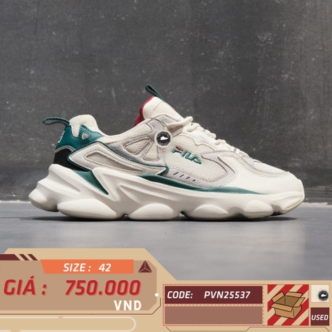 Fila Skipper Low White Green Red - F12M931129CMA - Size 42 - GIÀY 2HAND CHÍNH HÃNG PVN25537
