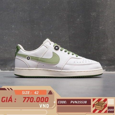 Nike Court Vision Low Next Nature White Oil Green - FJ5480-100 - Size 42 - GIÀY 2HAND CHÍNH HÃNG PVN25538