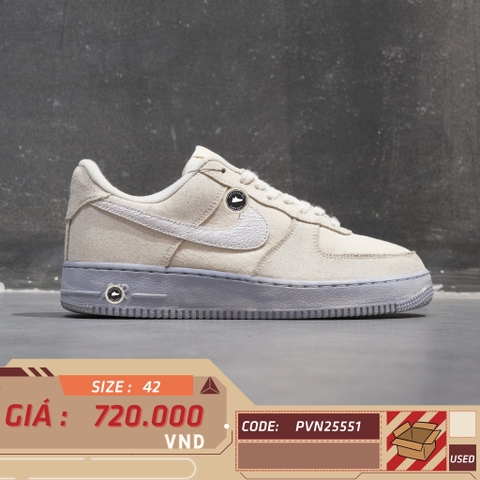Nike Air Force 1 '07 LV8 EMB Summit White Blue Whisper - DV0787-100 - Size 42 - GIÀY 2HAND CHÍNH HÃNG PVN25551