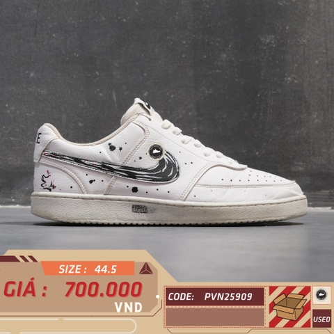 Nike Court Vision Low Next Nature Brushstroke Swoosh  - DH2987-101 - Size 44.5 - GIÀY 2HAND CHÍNH HÃNG PVN25909