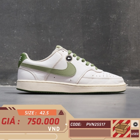 Nike Court Vision Low Next Nature 'White Oil Green' - FJ5480-100 - Size 42.5 - GIÀY 2HAND CHÍNH HÃNG PVN25517
