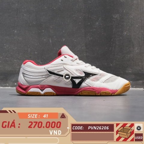 Mizuno Wave Medal 6 White Black Red - 81GA191509 - Size 41 - GIÀY 2HAND CHÍNH HÃNG PVN26206