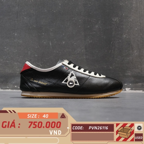 Le Coq Sportif Montpellier Leather Black White Gum - MT-211302 - Size 40 - GIÀY 2HAND CHÍNH HÃNG PVN26116