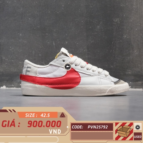 Nike Blazer Low '77 Jumbo White University Red - DQ8769-100 - Size 42.5 - GIÀY 2HAND CHÍNH HÃNG PVN25792