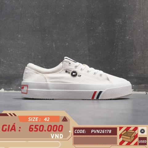 Le Coq Sportif Court Platform Canvas White - Q0323TCU85 - Size 42 - GIÀY 2HAND CHÍNH HÃNG PVN26178