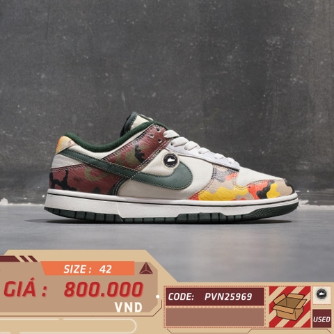 Nike Dunk Low SE Sail Multi-Camo - DH0957-100 - Size 42 - GIÀY 2HAND CHÍNH HÃNG PVN25969