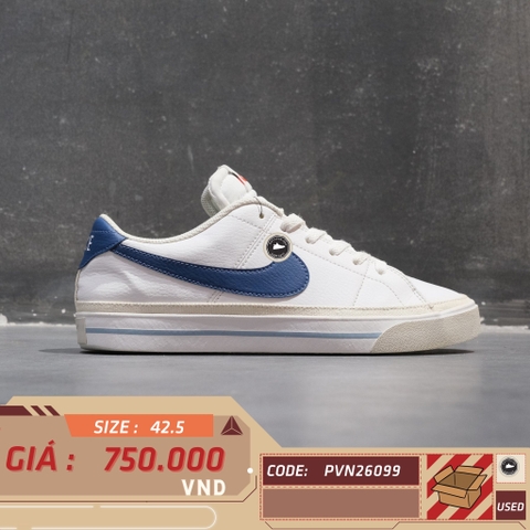 Nike Court Legacy Next Nature White Deep Royal Blue - DH3162-103 - Size 42.5 - GIÀY 2HAND CHÍNH HÃNG PVN26099