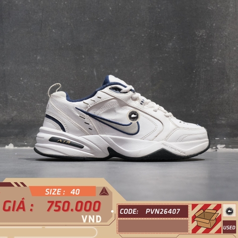 Nike Air Monarch IV White Navy - 415445-102 - Size 40 - GIÀY 2HAND CHÍNH HÃNG PVN26407