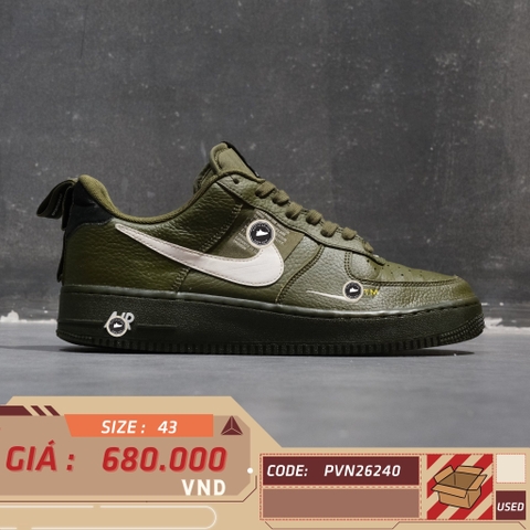 Nike Air Force 1 Low '07 LV8 Utility Olive Canvas - AJ7747-300 - Size 43 - GIÀY 2HAND CHÍNH HÃNG PVN26240