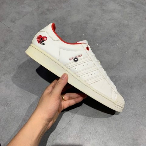 Adidas Superstar Valentine's Day White Red - GW4416 - Size 44 2/3 - GIÀY 2HAND CHÍNH HÃNG PVN25741