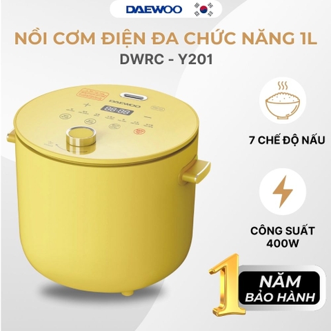 Nồi cơm điện đa chức năng 1L Daewoo DWRC-Y201 công suất 400W, bảo hành 12 tháng