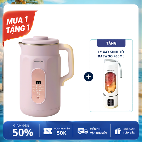 [MUA 1 TẶNG 1] Máy Làm Sữa Hạt Daewoo 1L DWSM-1310 - 6 chức năng tiện lợi| FREESHIP