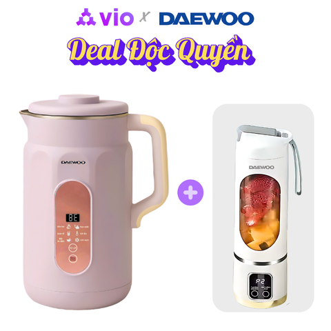 [COMBO 1] Máy Làm Sữa Hạt Daewoo 1L DWSM-1310 + Ly Xay Cầm Tay 450ML DWBL-4515 | FREESHIP