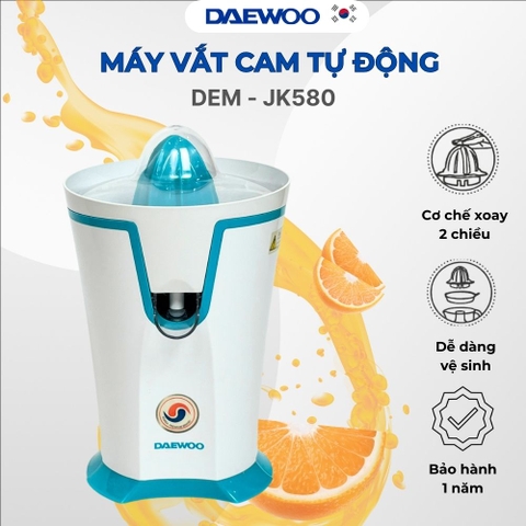 Máy vắt cam DAEWOO dung tích 200ml, công suất 40W, tiết kiệm điện năng DEM-JK580