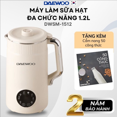 Máy Làm Sữa Hạt Daewoo 1.2L, tặng Cẩm Nang 50 Công Thức - Máy Xay Nấu Đa Năng BH 2 năm