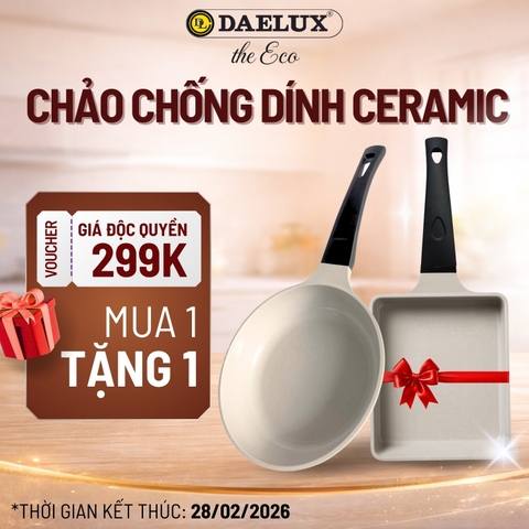 [MUA 1 TẶNG 1] Chảo Cạn Ceramic Đáy Từ The Eco 18cm Chống Dính Bền Đẹp