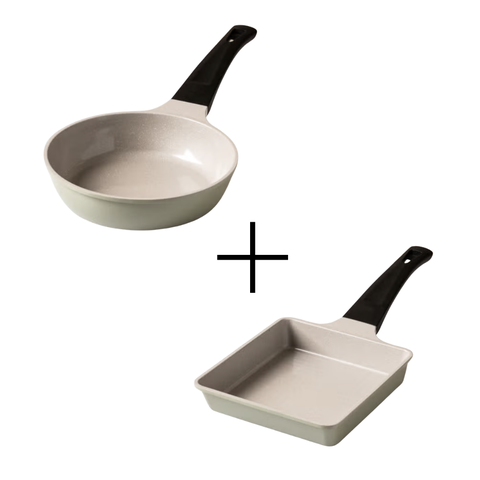 [MUA 1 TẶNG 1] Chảo Cạn Ceramic Đáy Từ The Eco 18cm Chống Dính Bền Đẹp - TẶNG CHẢO VUÔNG, FREESHIP TOÀN QUỐC