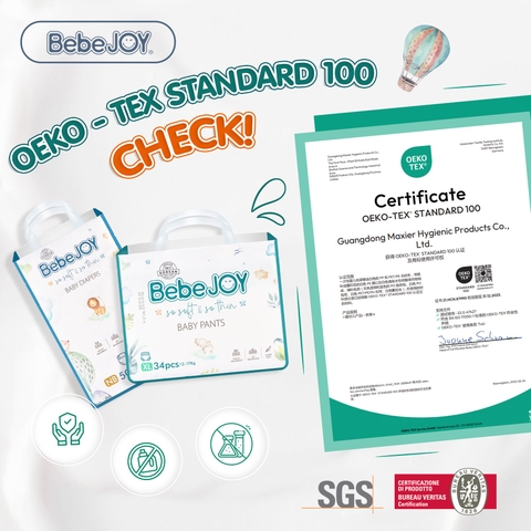 Các chứng chỉ an toàn của bỉm BebeJOY Premium
