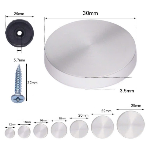 Nắp chụp gương che đầu vít inox 304 nhiều kích thước