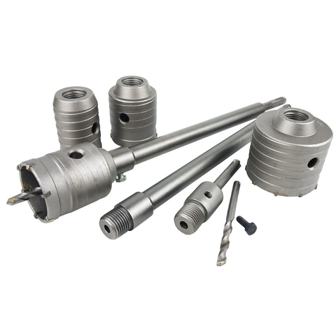 Mũi khoan rút lõi tường bê tông tường gạch tạ lỗ lắp điều hòa đủ kích thước mũi 30mm-114mm chuôi cán 110-200-300mm