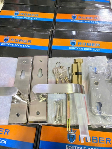 Khóa tay gạt inox cửa gỗ cửa gỗ cửa sắt Rober 5869