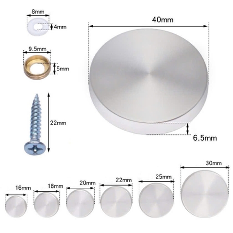 Nắp chụp gương che đầu vít inox 304 nhiều kích thước