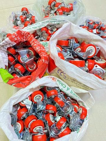 Bánh xe đẩy (đỏ trắng)