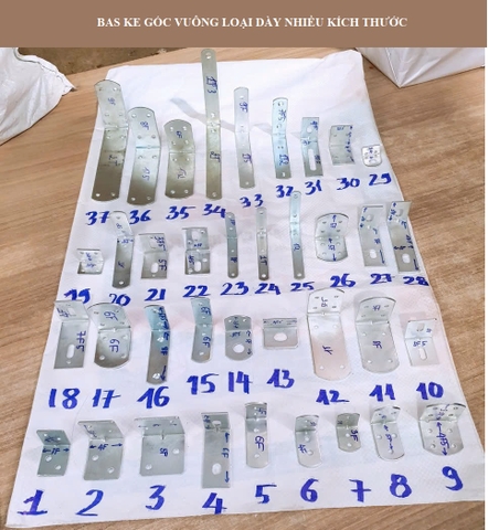 Bas ke góc vuông bas ke chữ L ke sắt đủ kích thước loại dày