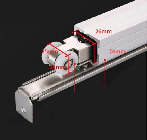 Bộ bánh xe treo cửa lùa cửa trượt nhôm gỗ sắt