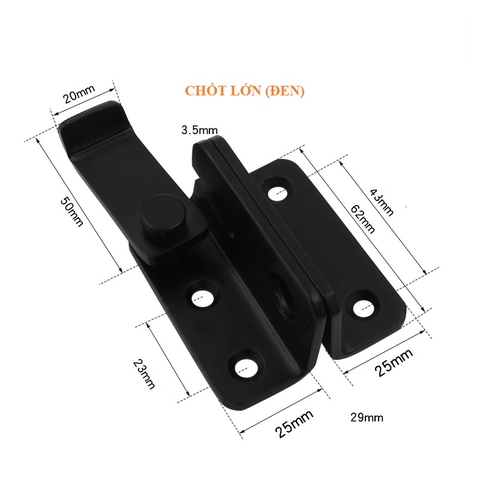 Chốt khóa cài cửa inox, chốt cửa an toàn thanh gạt trái gạt phải