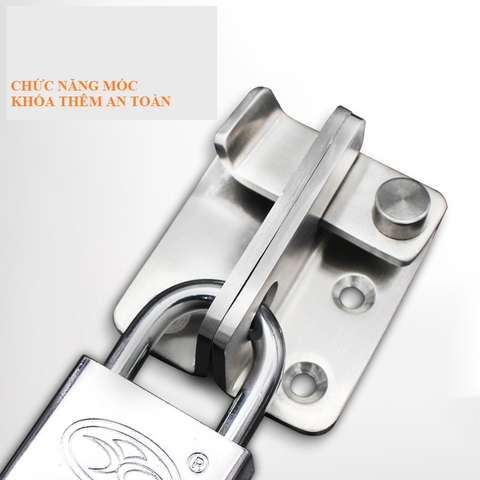 Chốt khóa cài cửa inox, chốt cửa an toàn thanh gạt trái gạt phải