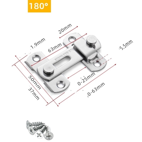Chốt khóa cửa inox của lùa cửa đẩy 90 độ - 180 độ
