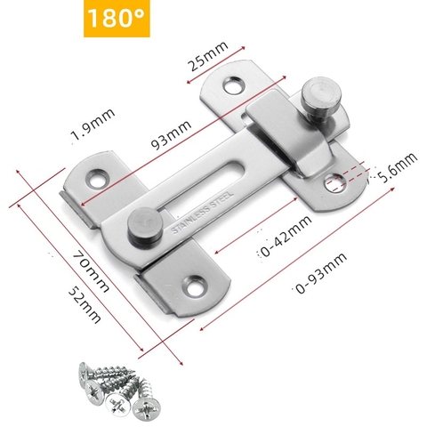 Chốt khóa cửa inox của lùa cửa đẩy 90 độ - 180 độ