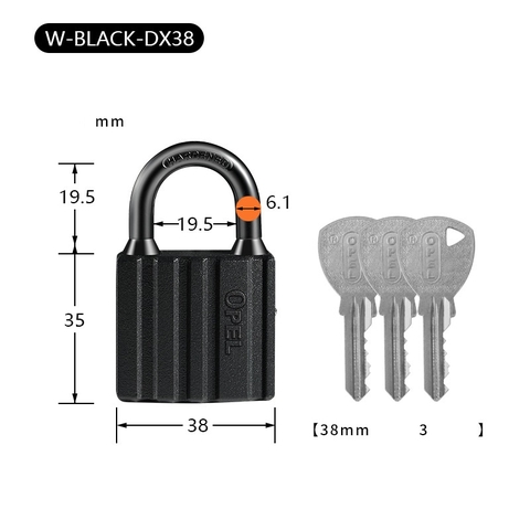 Ổ Khóa Opel Đen Có Ron Chống Nước Khóa Bấm 3-5 Chìa Bầu (Hàng Chính Hãng)